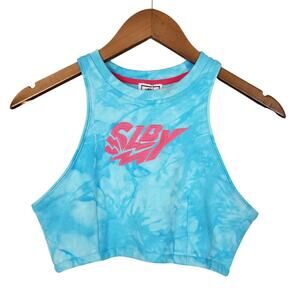 NEW NWT $95 SOLEBOY SLBY Women's Blue Pink Tie Dye Crop Top Size XS